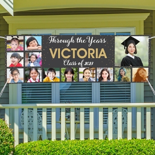 Through The Years Graduation Photo Banner
