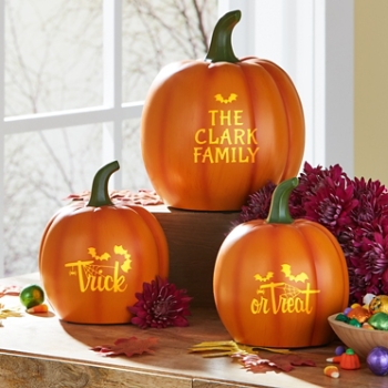 Light-Up Trick or Treat Pumpkin Set