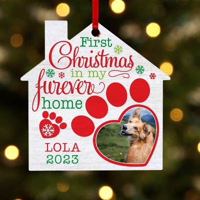 Pet's First Christmas Photo House Ornament