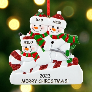 Candy Cane Sleigh Ride Family Bauble