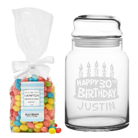 Birthday Glass Treat Jar with Candy