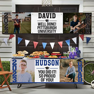 Stand Tall School Colors Graduation Photo Banner