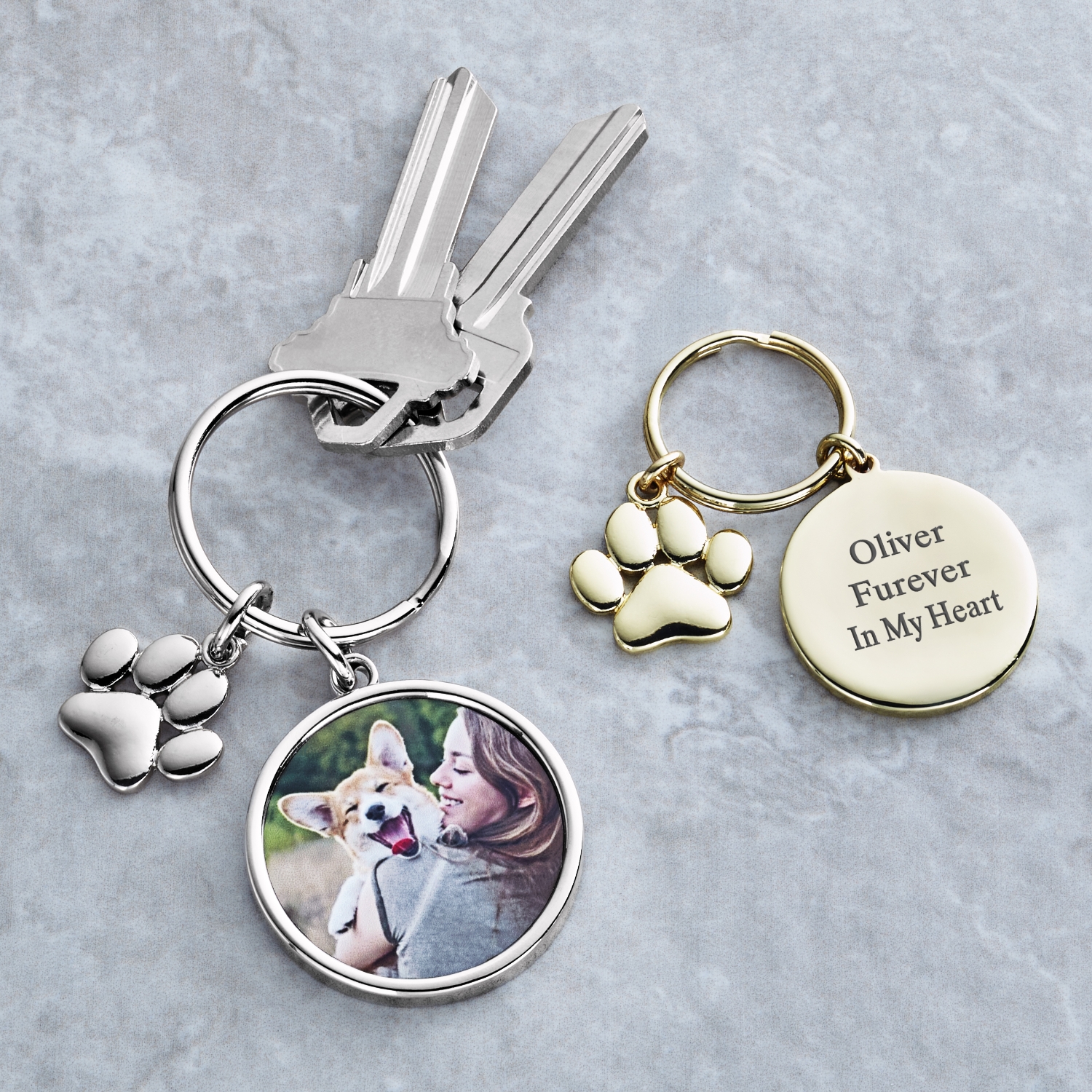 Loving Paws Photo Charm Keychain