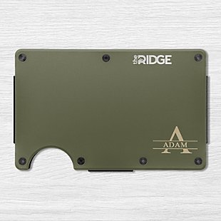 The Ridge® Engraved Wallet Strike Through Monogram