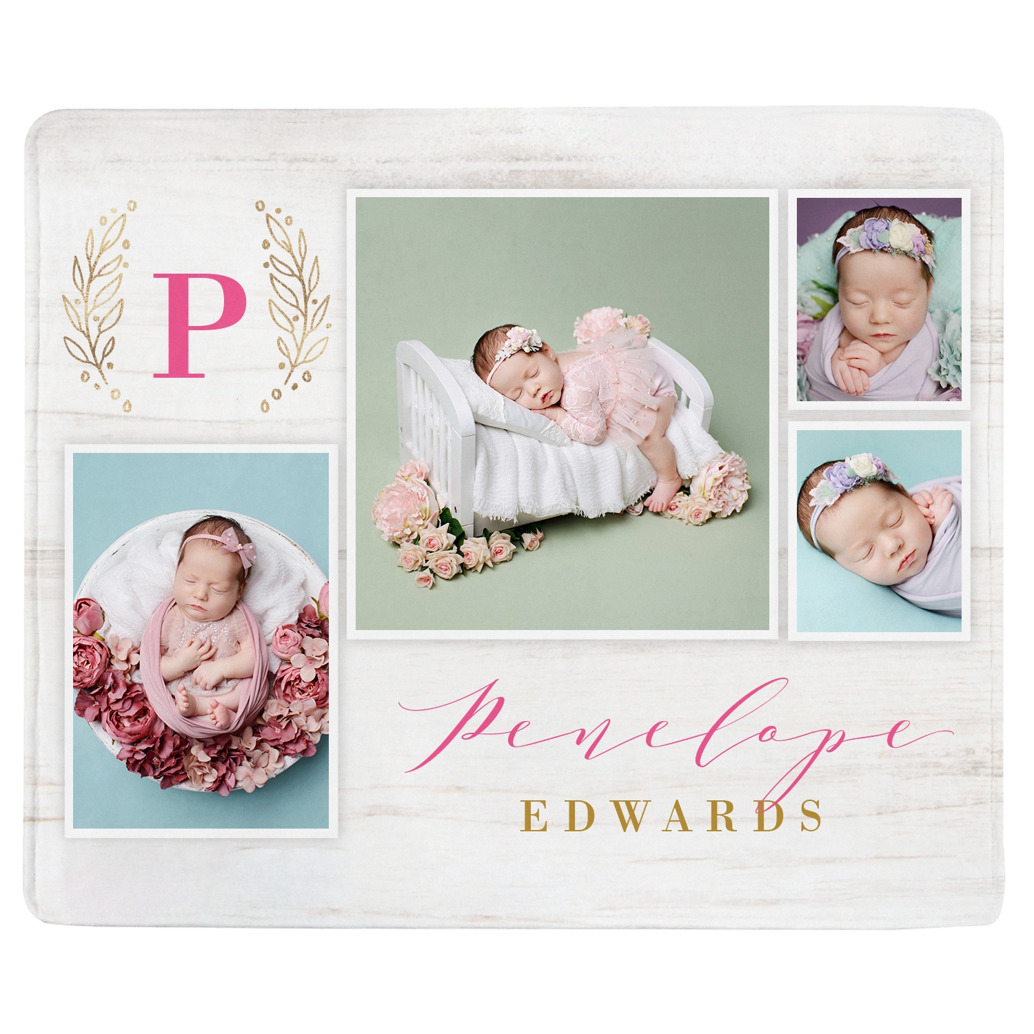 Baby Photo Initial Blanket L