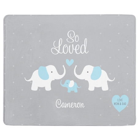 So Loved Baby Blanket - Blue - L