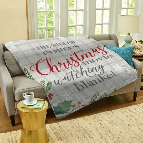 Christmas Movie Watching Plush Blanket