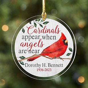 Cardinals Appear When Angels Are Near Memorial Circle Ornament