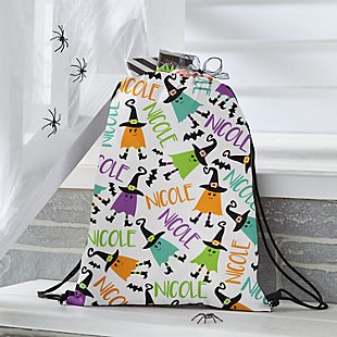 Colorful Ghost Party Allover Print Halloween Drawstring Bag