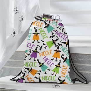 Colorful Ghost Party Allover Print Halloween Drawstring Bag
