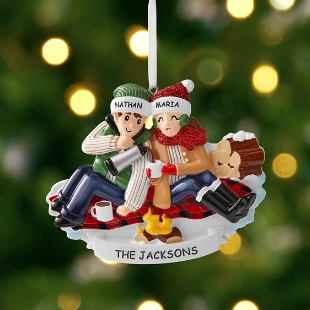 Cosy Couple Camping Bauble