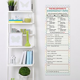 Emergency Contacts Dry Erase Board