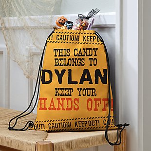 Hands Off My Candy Allover Print Halloween Drawstring Bag