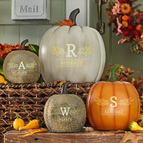 Light-Up Laurel Branch Pumpkin
