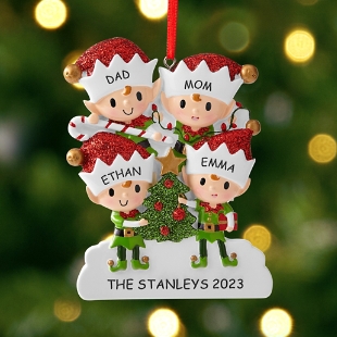 Little Elves Personalized Christmas Kitchen Towel