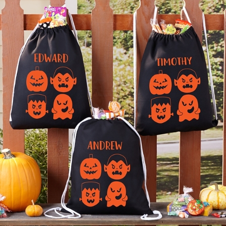 Scary Treats Reflective Drawstring Bag