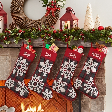 Snowflake Plaid Stocking