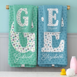 Girl's Personalized Fun Icons Bath Towel, Personalized Towels, Hand Towels,  Washcloths, Customized Bath Towel, Bathroom Decor 