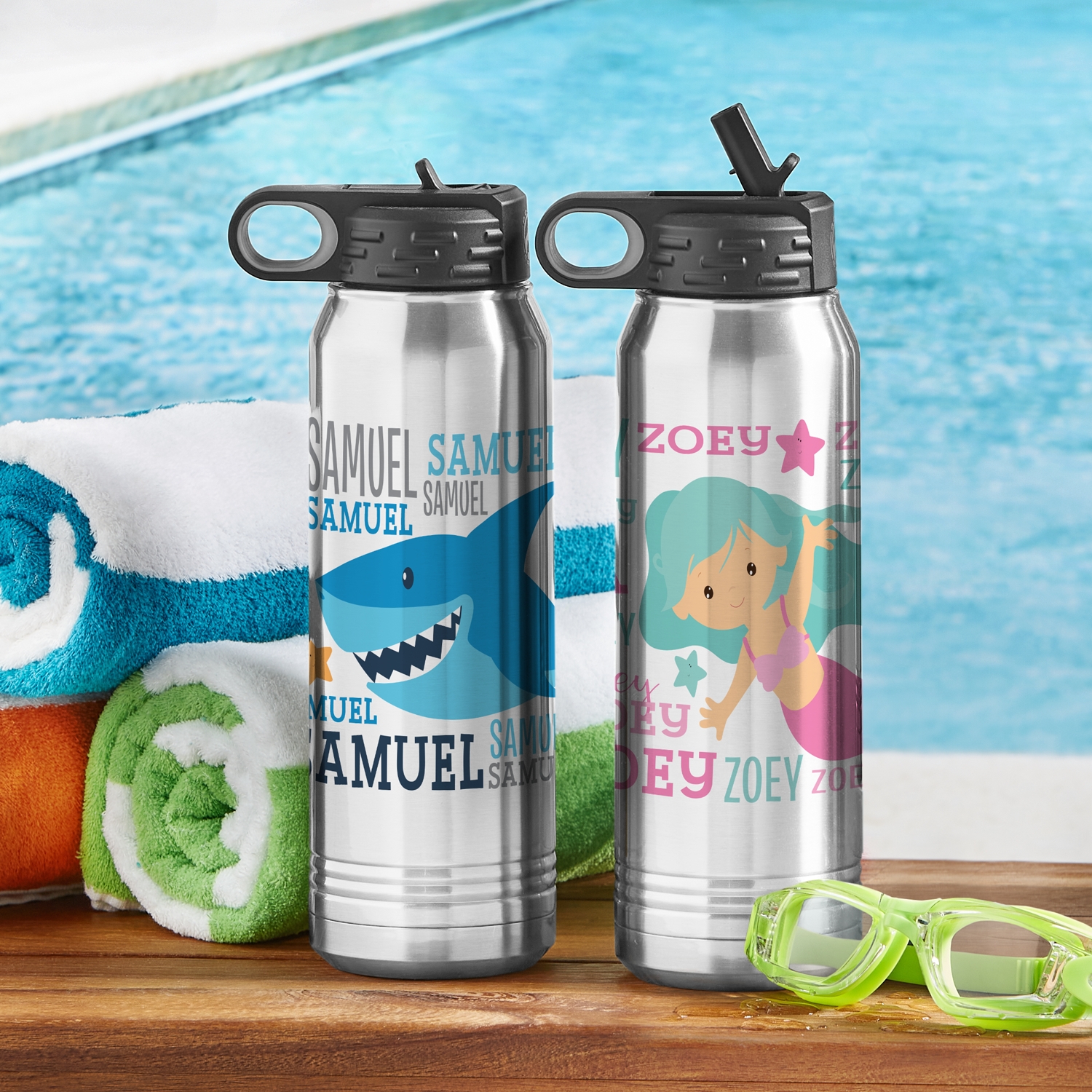 Cute & Beachy Stainless Steel Water Bottle