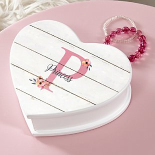 Elegant Baby Name Heart Shaped Jewelry Box