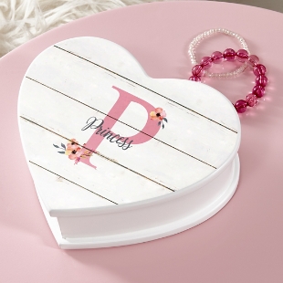 Elegant Baby Name Heart Shaped Jewellery Box