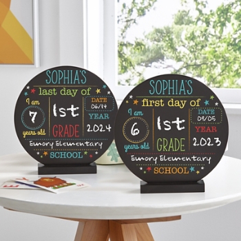 First & Last Day Of School Wood Circle with Stand Set   