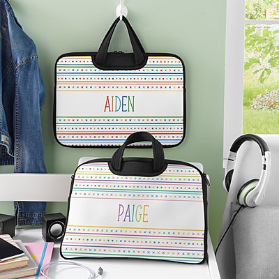Name in Stripes Laptop Carrying Bag