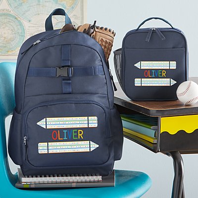 Name In Stripes Navy Backpack Collection