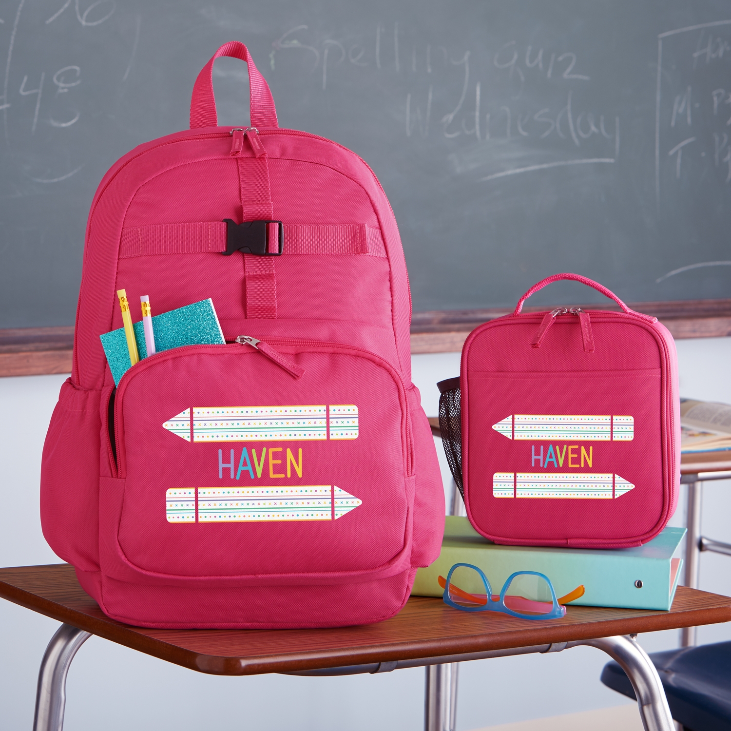 Name In Stripes Pink Backpack Collection