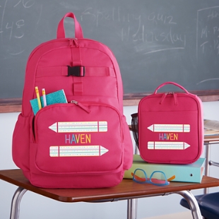 Name In Stripes Pink Backpack Collection