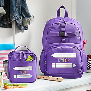 Name In Stripes Purple Backpack Collection