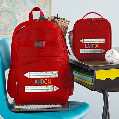Name In Stripes Red Backpack Collection