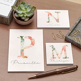 Pretty Initial Post-It Notes