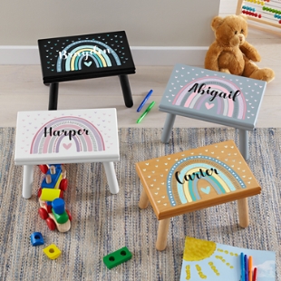 Childrens step deals stool with name