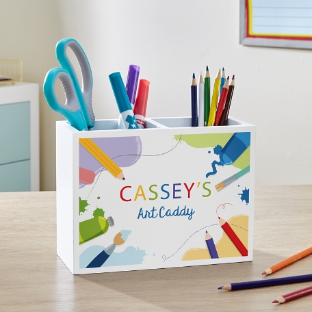 Draw & Create Art Wood Utensil Caddy