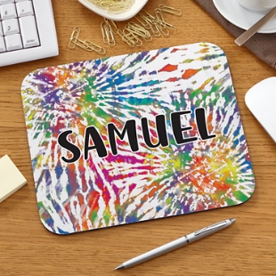 Tie Dye Name Mouse Mat