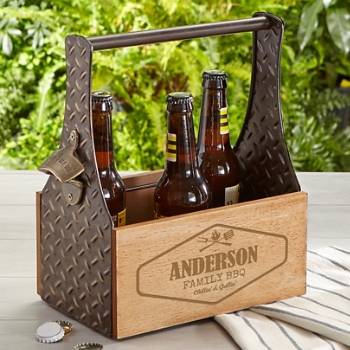 BBQ Crew Wood Beer Caddy