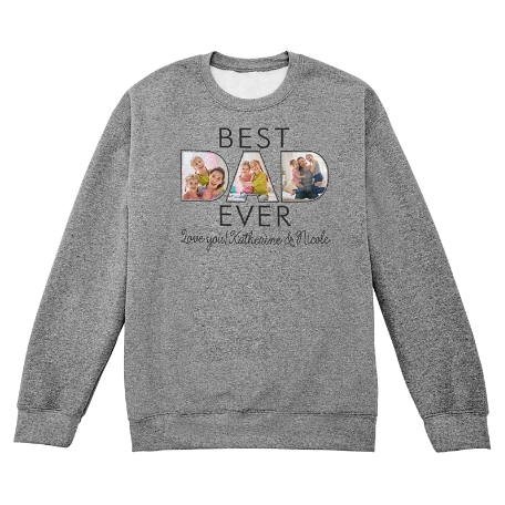 Best Dad Ever Sweatshirt - Crew - Gray - S