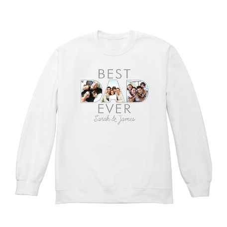 Best Dad Ever Sweatshirt - Crew - White - S