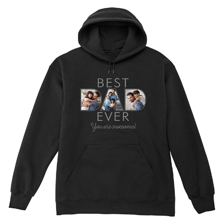 Best Dad Ever Sweatshirt - Hooded - Black - L