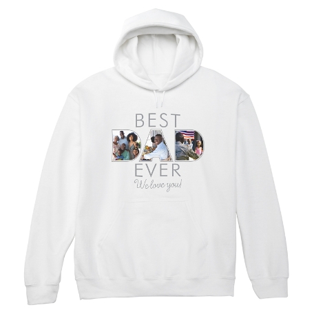 Best Dad Ever Sweatshirt - Hooded - White - XL