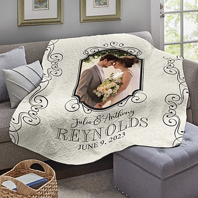 Cherish Our Love Photo Quilted Throw