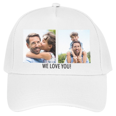 Create Your Own Photo Cap - White - 2 Photos