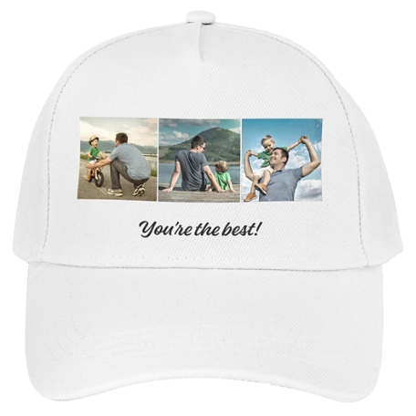 Create Your Own Photo Cap - White - 3 Photos