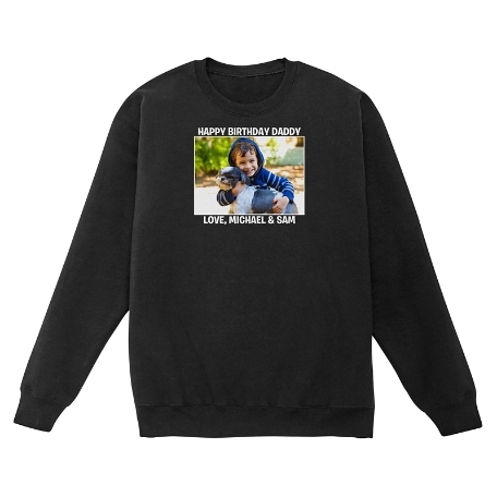 Create Your Own Photo Sweatshirt - Crew - Black - S