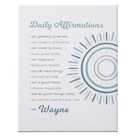 Daily Affirmations Canvas - Blue - 11X14 - Unframed