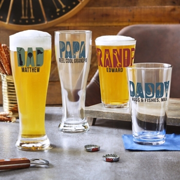 Favorite Pastimes Typography Glassware