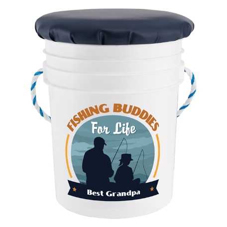 Fishing Buddies Seated Pail-Man/Girl