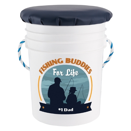 Fishing Buddies Seated Pail-Woman/Boy