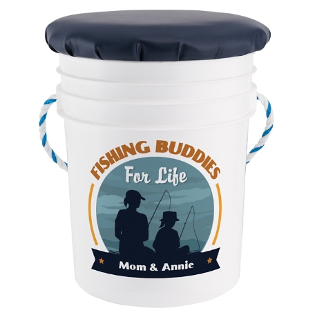 Fishing Buddies Seated Pail-Woman/Girl